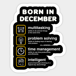 Born in December Sticker